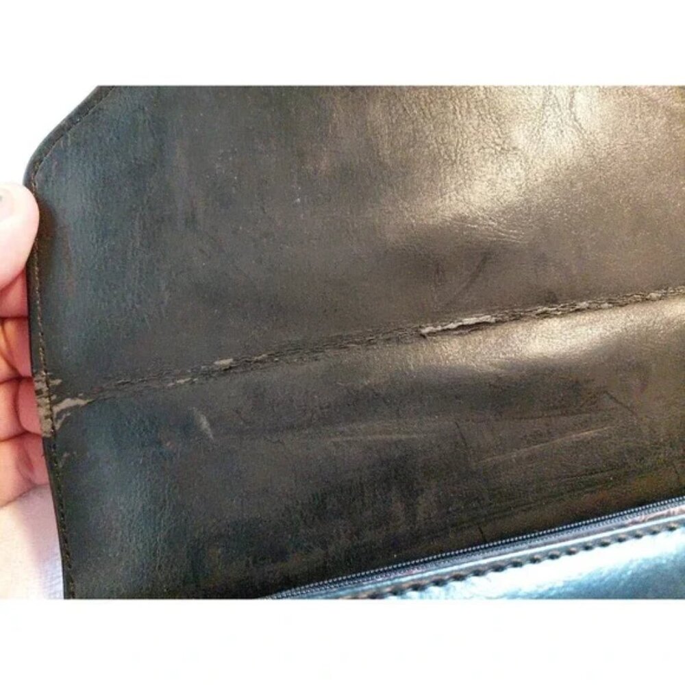 vintage Bellerose Faux Leather briefcase portfolio 80s classic Missing Strap - Picture 13 of 16